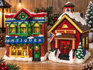 Wee Crafts Accents Unlimited Christmas Village1988 handpainted 2 houses Scotland